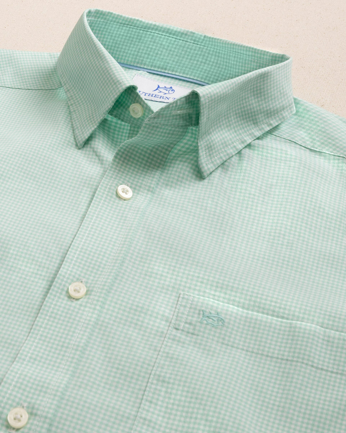 Charleston Parkwood Micro-Gingham Long Sleeve Sport Shirt - Garden Grove