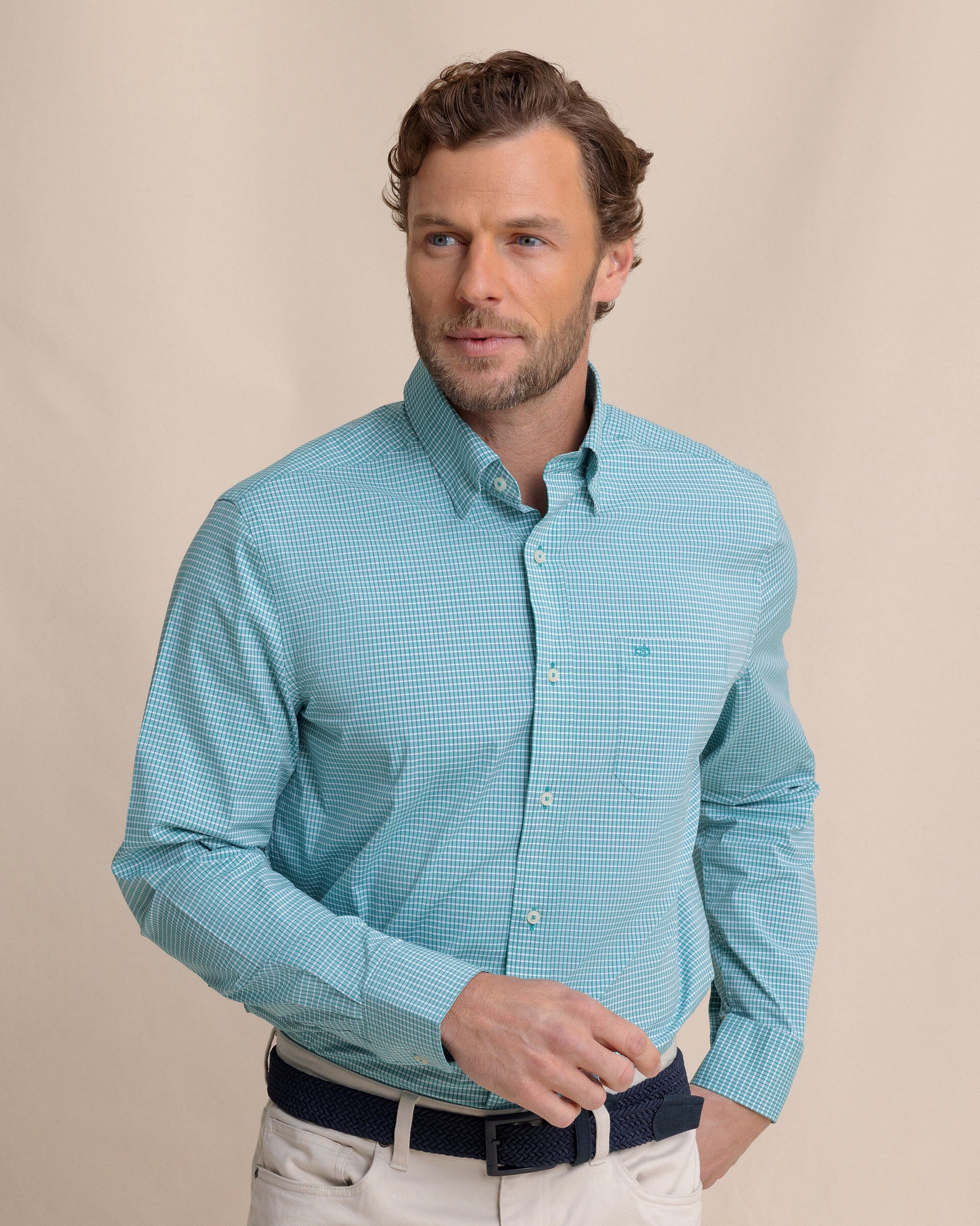 Crofton Plaid Charleston Sport Shirt - Spruce Shade